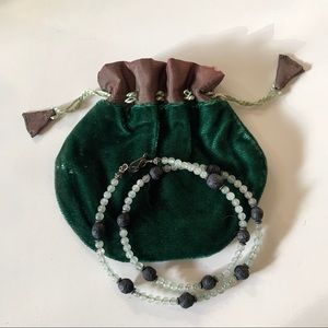 Genuine Rose Petal ROSARY Beads Hand Crafted with Aventurine (?) Necklace